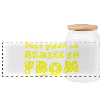 BEREIT FÜR DAS FROM! (Kochen, Käse) - Panorama Keksdose mit Holzdeckel - Weiß - Vorne