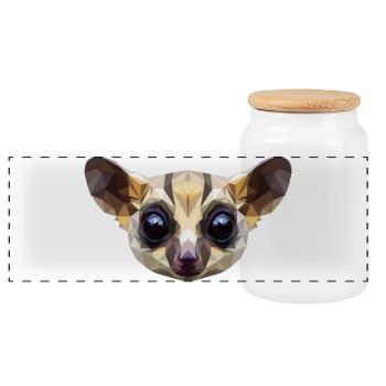 Galago Buisson Bébé Singe Galagos Singe Mignon Galago - Boîte à biscuits avec couvercle en bois - blanc - Devant