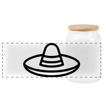 Sombrero - Panorama Keksdose mit Holzdeckel - Weiß - Vorne