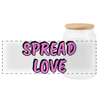 Répands l’amour — Rose - Boîte à biscuits avec couvercle en bois - blanc - Devant