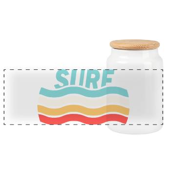 Surf - Panorama Keksdose mit Holzdeckel - Weiß - Vorne