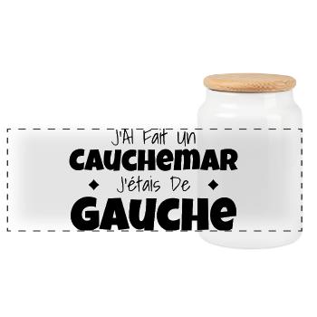 Humour Politique : Cauchemar Gauche Rétro - Boîte à biscuits avec couvercle en bois - blanc - Devant