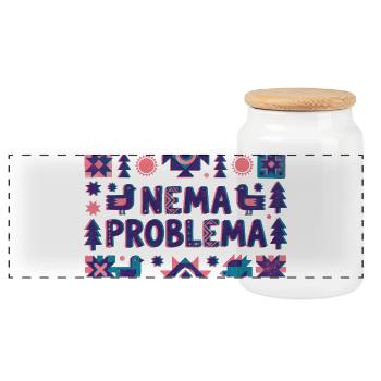 Nema Problema Shirt Lustig Balkan Jugo Geschenk - Panorama Keksdose mit Holzdeckel - Weiß - Vorne