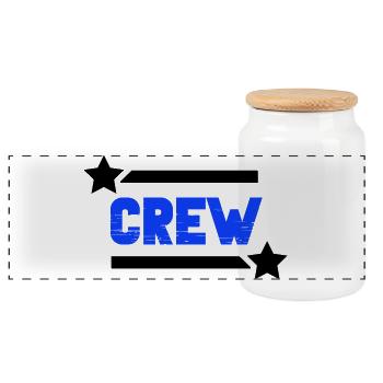 crew_-2- - Boîte à biscuits avec couvercle en bois - blanc - Devant