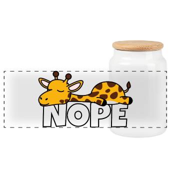 Faule Giraffe Nope Not Today Faulpelz Afrika - Panorama Keksdose mit Holzdeckel - Weiß - Vorne