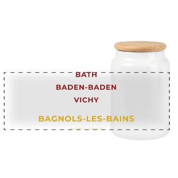 Bagnols-les-Bains Lozère - Bath - Baden-Baden - Boîte à biscuits avec couvercle en bois - blanc - Devant