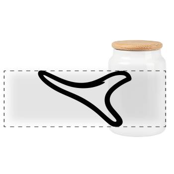boomerang - Boîte à biscuits avec couvercle en bois - blanc - Devant