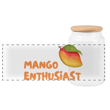 Mango Enthusiast Graphic - Panorama Keksdose mit Holzdeckel - Weiß - Vorne
