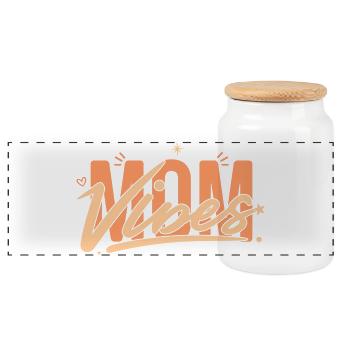 Own Your Mom Vibes: Ein Geschenk, das es wert ist, gegeben zu werden - Panorama Keksdose mit Holzdeckel - Weiß - Vorne