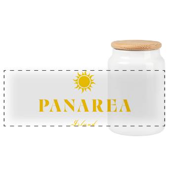 Panarea Island Sun - Panoramic Cookie Jar with Wooden Lid - white - Front