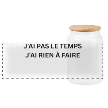 rien à faire t-shirt humour  - Boîte à biscuits avec couvercle en bois - blanc - Devant