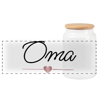 Grand-mère Cadeau de Cœur Meilleure Grand-mère - Boîte à biscuits avec couvercle en bois - blanc - Devant