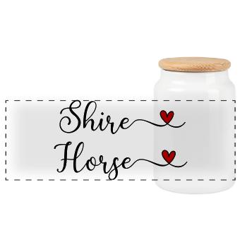 Cheval du Comté au Cœur - Boîte à biscuits avec couvercle en bois - blanc - Devant