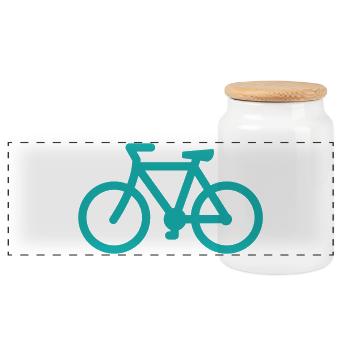 bike - Panoramic Cookie Jar with Wooden Lid - white - Front