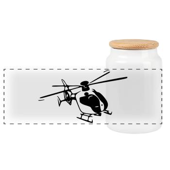 White Helicopter - EC135 Women's T-Shirts - Panoramic Cookie Jar with Wooden Lid - white - Front
