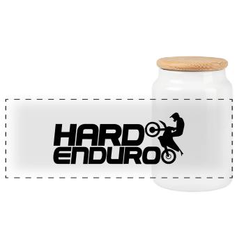 Hard Enduro Biker - Panorama Keksdose mit Holzdeckel - Weiß - Vorne