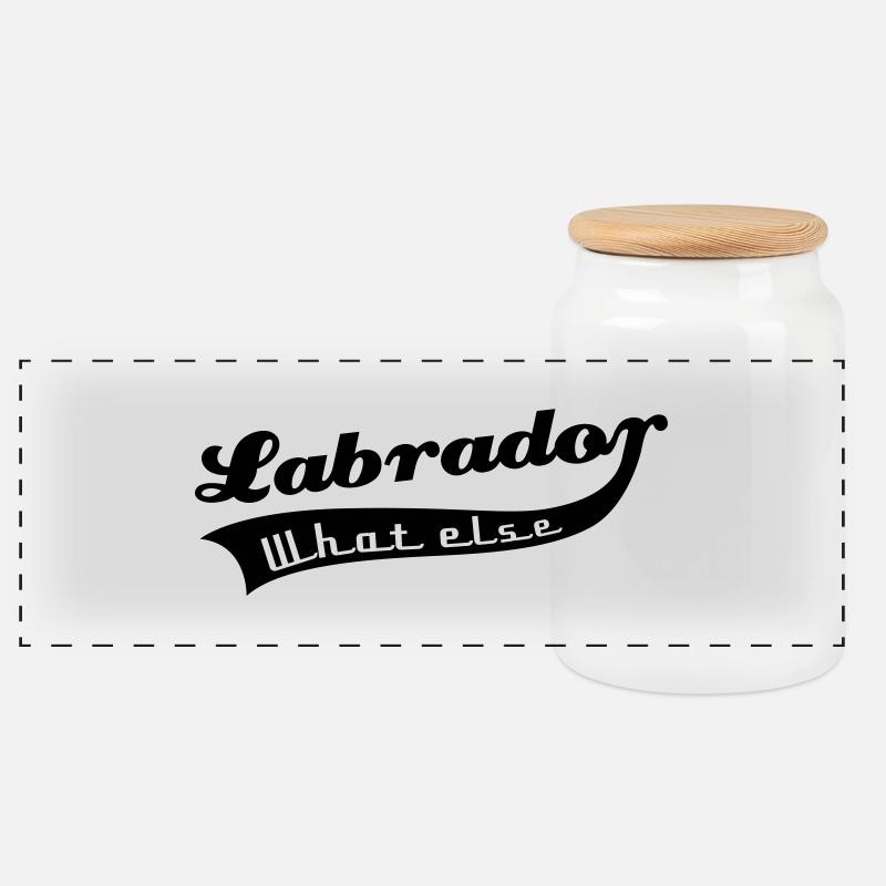 Labrador - Panorama Keksdose mit Holzdeckel - Weiß