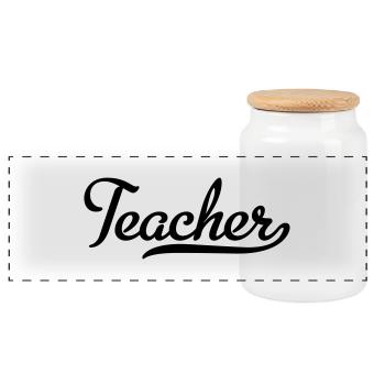 2541614 115350384 teacher - Boîte à biscuits avec couvercle en bois - blanc - Devant
