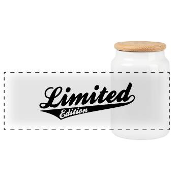 lim_edit - Panoramic Cookie Jar with Wooden Lid - white - Front