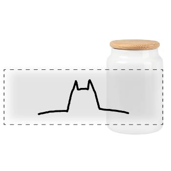 bat - Panoramic Cookie Jar with Wooden Lid - white - Front