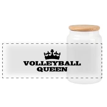 volleyball queen - Panorama Keksdose mit Holzdeckel - Weiß - Vorne