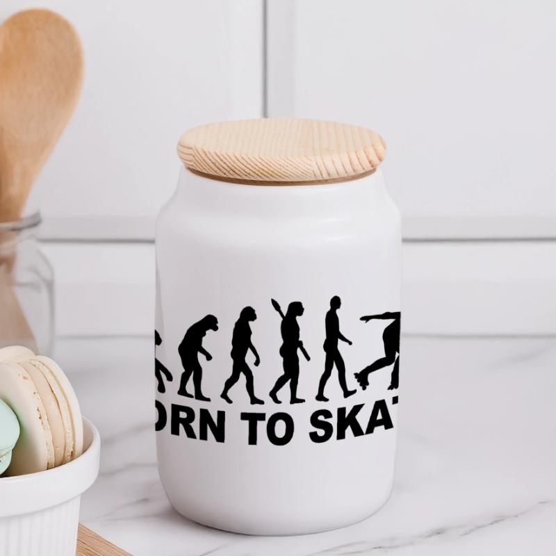 Évolution Inline Skating Boîte à biscuits avec couvercle en bois