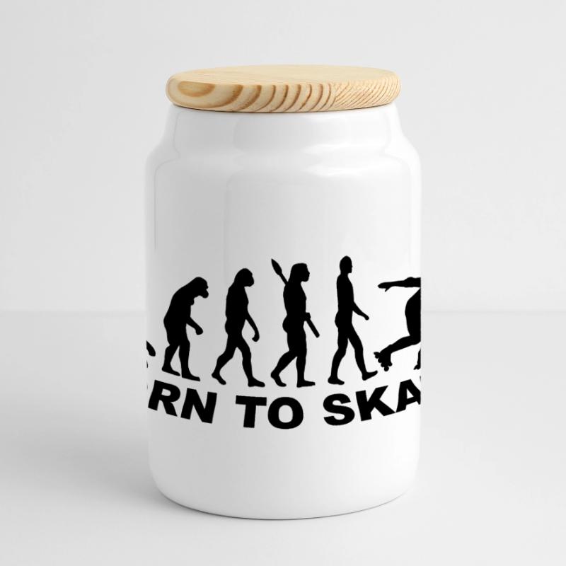 Évolution Inline Skating Boîte à biscuits avec couvercle en bois