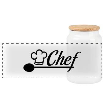 chefkoch_f1 - Boîte à biscuits avec couvercle en bois - blanc - Devant