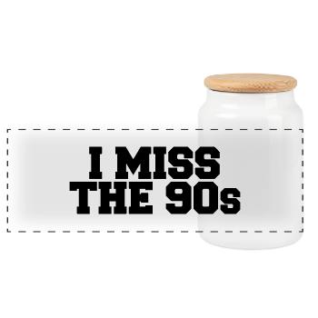 I Miss the 90s - Panoramic Cookie Jar with Wooden Lid - white - Front
