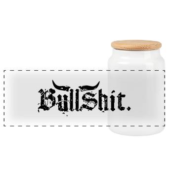 Bullshit - Panorama Keksdose mit Holzdeckel - Weiß - Vorne