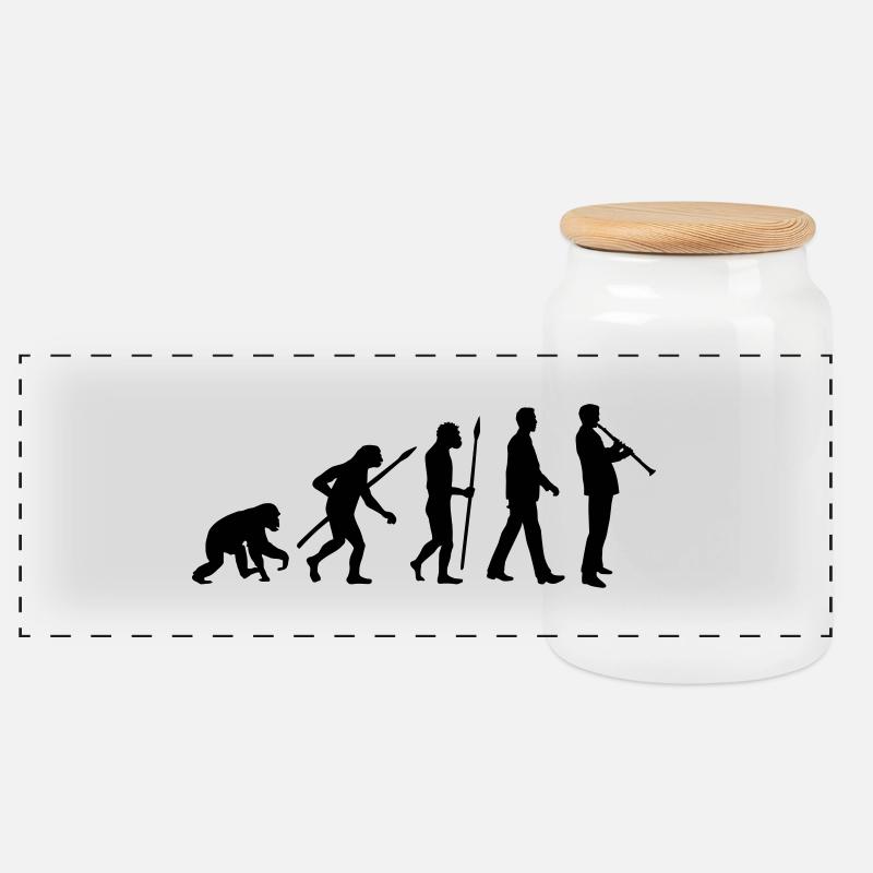 evolution_klarinette_spieler_082013_a_1c - Panorama Keksdose mit Holzdeckel - Weiß