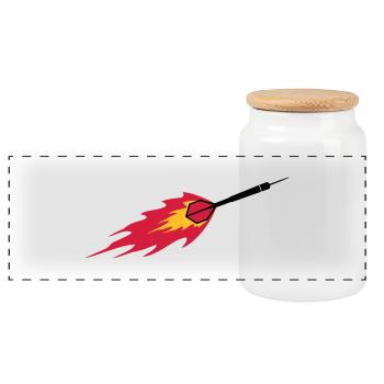Dart Fire - Boîte à biscuits avec couvercle en bois - blanc - Devant