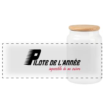 Pilote de l'année impossible de me suivre - Boîte à biscuits avec couvercle en bois - blanc - Devant