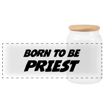 Pfarrer / Priester / Katholisch / Religion - Panorama Keksdose mit Holzdeckel - Weiß - Vorne