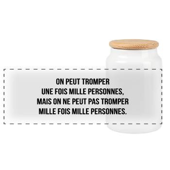 Cinéma / Citation / Série télé / Geek - Boîte à biscuits avec couvercle en bois - blanc - Devant
