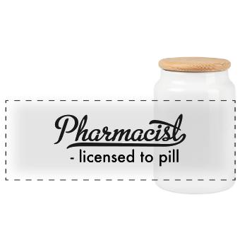 Apotheker - Panorama Keksdose mit Holzdeckel - Weiß - Vorne