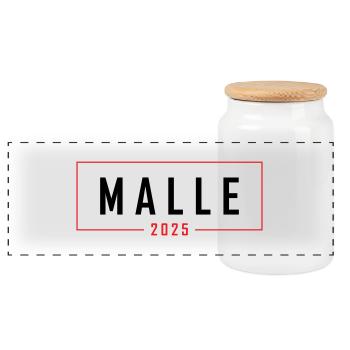 Malle 2025 - Panoramic Cookie Jar with Wooden Lid - white - Front