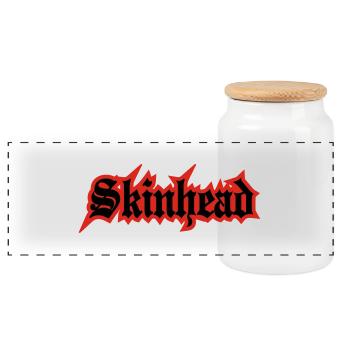 Working Class Skinhead Oi! Antiracist Bootboys My - Panoramic Cookie Jar with Wooden Lid - white - Front