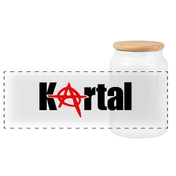 kartal - Panorama Keksdose mit Holzdeckel - Weiß - Vorne