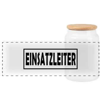 Director of operations 01 - einfarb - Panoramic Cookie Jar with Wooden Lid - white - Front