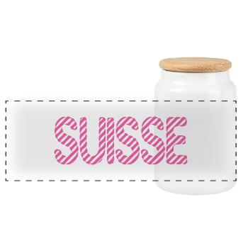 SUISSE. PAYS. GENEVE. HUMOUR. DRAPEAU. GENEVE - Boîte à biscuits avec couvercle en bois - blanc - Devant