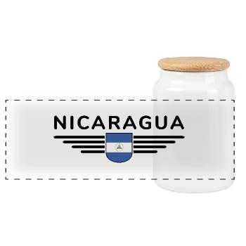 Nicaragua T-Shirt Design - Panorama Keksdose mit Holzdeckel - Weiß - Vorne