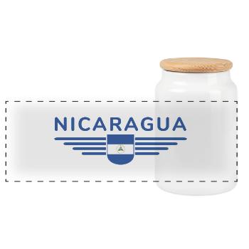 Nicaragua T-Shirt Design - Panorama Keksdose mit Holzdeckel - Weiß - Vorne