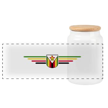 Simbabwe T-Shirt für Afrika-Fans - Panorama Keksdose mit Holzdeckel - Weiß - Vorne