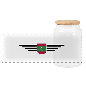 Maldives Fans: Exclusive Shirts - Panoramic Cookie Jar with Wooden Lid - white - Front