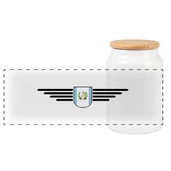 I Love Guatemala, Style Design T-Shirt - Panoramic Cookie Jar with Wooden Lid - white - Front