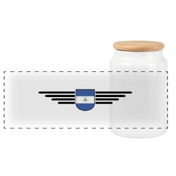 Nicaragua T-Shirt Design - Panorama Keksdose mit Holzdeckel - Weiß - Vorne