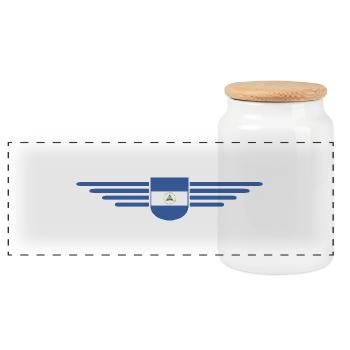 Nicaragua T-Shirt Design - Panorama Keksdose mit Holzdeckel - Weiß - Vorne