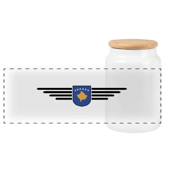 Conception du t-shirt Kosovo Fan - Boîte à biscuits avec couvercle en bois - blanc - Devant