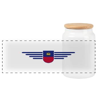 Liechtenstein T-Shirt Design für Fans - Panorama Keksdose mit Holzdeckel - Weiß - Vorne